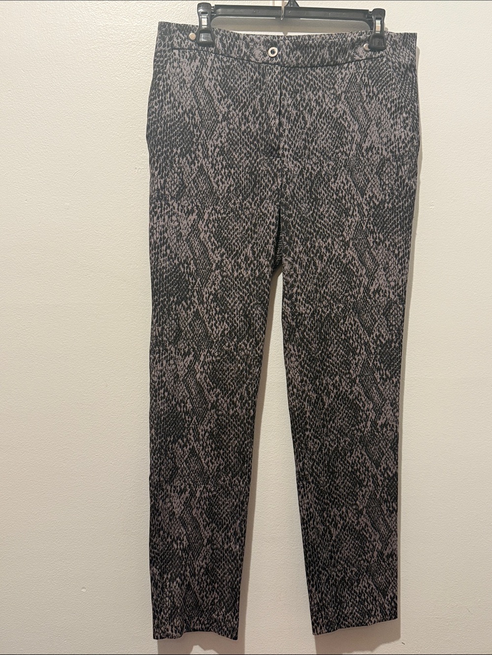 EP Pro Black and Light Gray Snake-Print Slim Pants